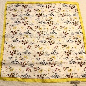 Barbieri Larioseta Made In Italy Yellow And White Silk Scarf